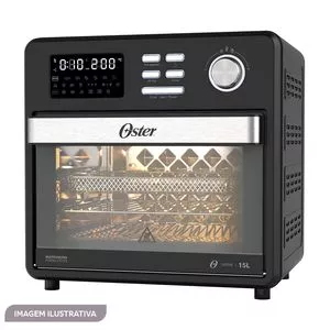 Forno & Fryer Ofor160<BR>- Preto<BR>- 34x41x39cm<BR>- 220V<BR>- 1600W<BR>- 30°C - 200°C<BR>- Oster