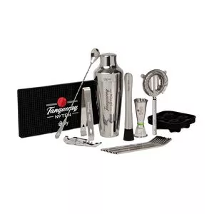 Kit Home Bar Gipsy Tanqueray Ten<br /> - Inox & Prateado<br /> - 17Pçs