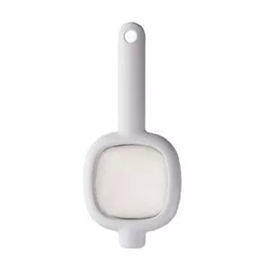 Coador Com Vazado<BR>- Inox & Branco<BR>- 2,2x4,5x10cm<BR>- Bialetti