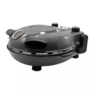 Forno Para Pizza Davvero<BR>- Cinza Escuro & Preto<BR>- 16,5x34x33cm<BR>- 110v<BR>- Bialetti