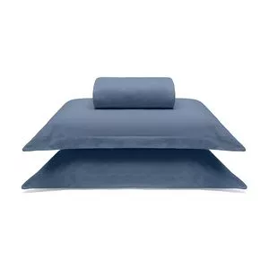 Jogo De Cama Image King Size<BR>- Azul Marinho<BR>- 3Pçs