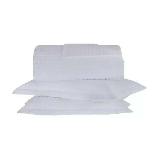 Conjunto De Colcha Colors Queen Size- Branco- 3Pçs- 270 Fios- Buddemeyer