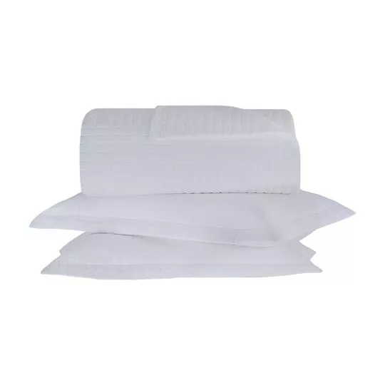 Conjunto De Colcha Colors King Size- Branco- 3Pçs- 270 Fios- Buddemeyer