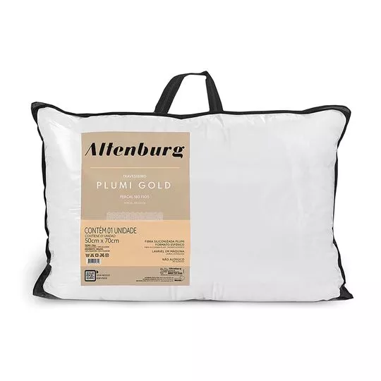 Travesseiro Plumi Gold - Branco - 70x50cm - Altenburg