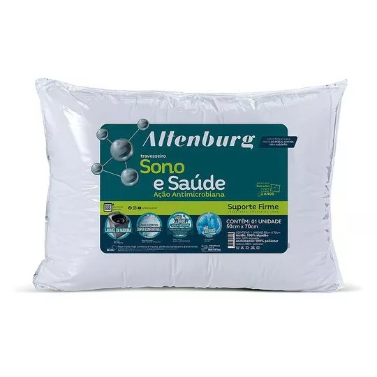 Travesseiro Sono & Saúde Firme - Branco - 70x50cm - Altenburg