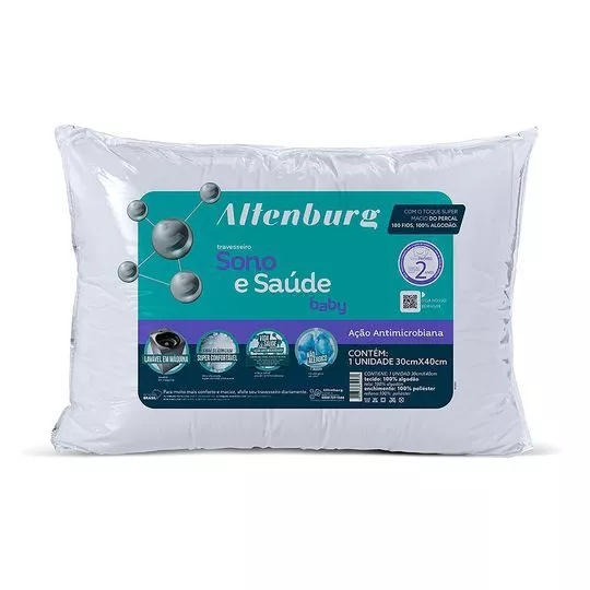 Travesseiro Sono & Saúde Baby - Branco - 40x30cm - Altenburg