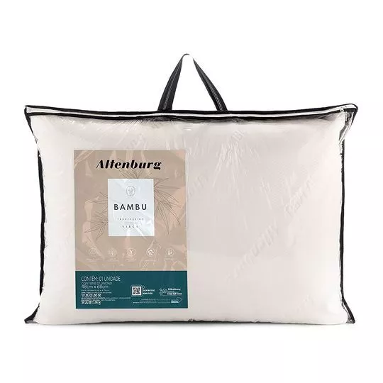 Travesseiro Bambu Visco- Branco- 68x48cm