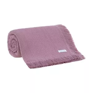 Colcha Jacque Com Franjas Queen Size<BR>- Rosa<BR>- 220x250cm<BR>- Buddemeyer