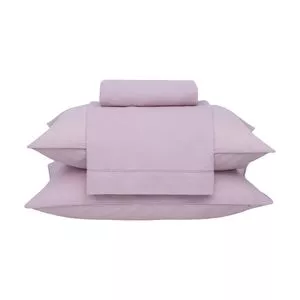 Jogo De Cama Basic King Size<BR>- Rosa Claro<BR>- 4Pçs<BR>- 180 Fios<BR>- Buddemeyer