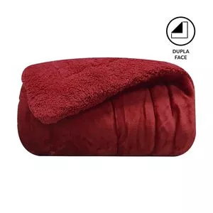 Coberdrom Sherpa Capetown King Size<BR>- Vermelho Escuro<BR>- 240x260cm