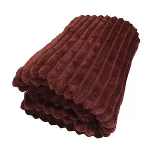 Peseira Flannel Corduroy King Size<BR>- Vinho<BR>- 250x80cm