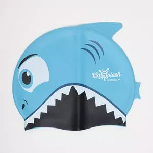 Touca Para Natação Infantil Shark<BR>- Azul Claro & Off White