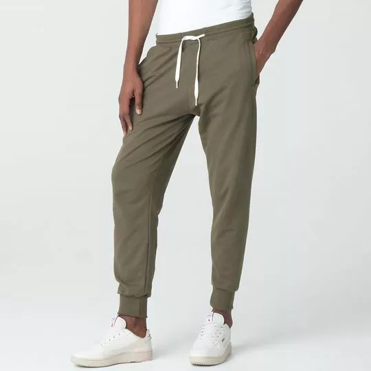 Calça Letter Premium ll- Verde Militar & Branca