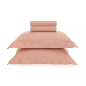 Jogo De Cama Perini King Size<BR>- Rosa<BR>- 4Pçs<BR>- Trussardi