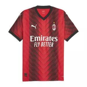 Camiseta AC Milan®<BR>- Vermelha & Preta