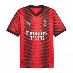 Camiseta AC Milan®<BR>- Vermelha & Preta