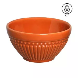 Jogo De Bowls Roma<BR>- Laranja<BR>- 6Pçs<BR>- 367ml<BR>- Porto Brasil