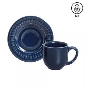 Jogo De Xícaras Para Café Daisy<BR>- Azul Marinho<BR>- 6Pçs<BR>- 72ml<BR>- Porto Brasil