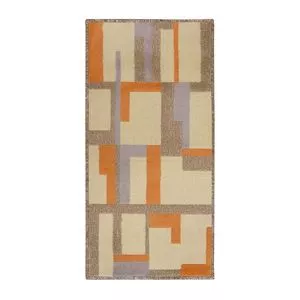 Tapete Herat New<BR>- Bege & Laranja<BR>- 100x50cm<BR>- Tapete São Carlos