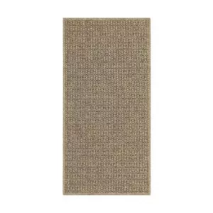 Tapete Para Banheiro New Boucle<BR>- Amarelo Claro & Marrom Escuro<BR>- 100x50cm