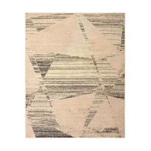 Tapete Herat Export Abstrato<BR>- Bege Claro & Preto<BR>- 100x50cm