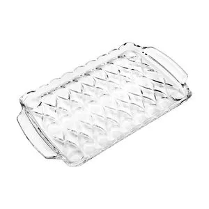 Bandeja Angel Com Alças<BR>- Cristal<BR>- 3x35x21cm<BR>- Wolff