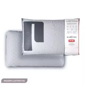 Travesseiro Double System<BR>- Branco<BR>- 15x60x40cm