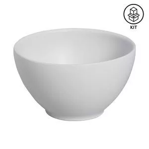 Jogo De Bowls Stoneware<BR>- Cinza Claro<BR>- 6Pçs<BR>- 540ml<BR>- Porto Brasil