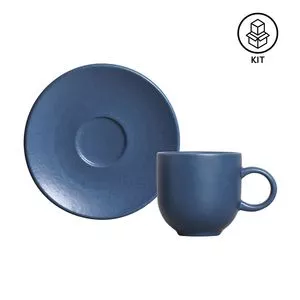 Jogo De Xícaras Para Café Coup Stoneware Boreal<BR>- Azul Escuro<BR>- 6Pçs<BR>- 97ml<BR>- Porto Brasil