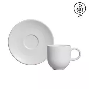 Jogo De Xícaras Para Café Coup Stoneware Vit<BR>- Cinza Claro<BR>- 6Pçs<BR>- 97ml<BR>- Porto Brasil