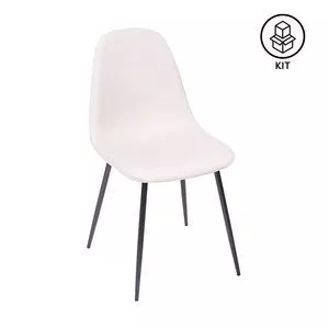 Jogo De Cadeiras Charla<BR>- Bege & Preto<BR>- 2Pçs<BR>- Or Design