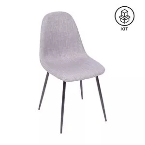 Jogo De Cadeiras Charla<BR>- Cinza & Preto<BR>- 2Pçs<BR>- Or Design