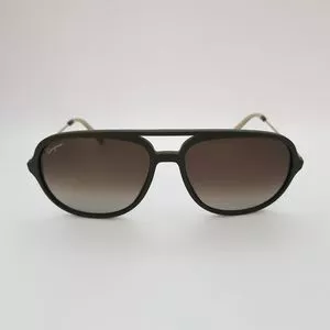 Óculos De Sol Aviador<BR>- Preto & Marrom<BR>- Salvatore Ferragamo
