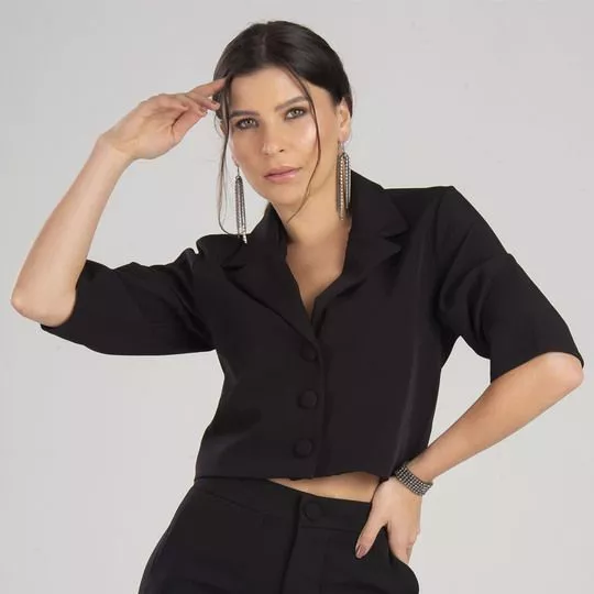 Blazer Cropped- Preto