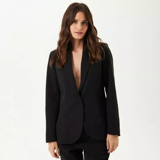 Blazer Com Recortes- Preto