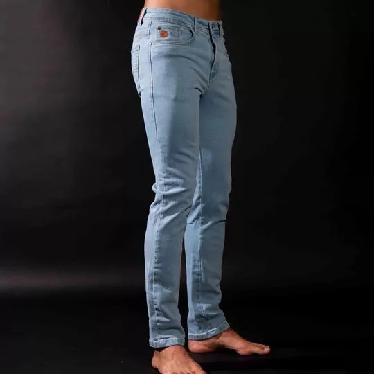 Calça Jeans Skinny Com Bolsos- Azul Claro