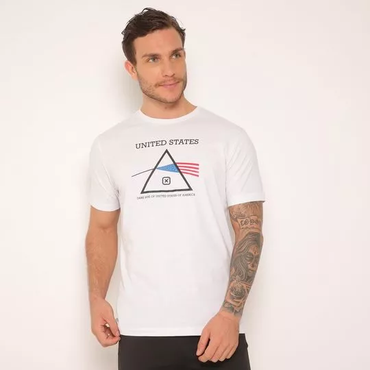 Camiseta Com Inscrições- Branca & Preta