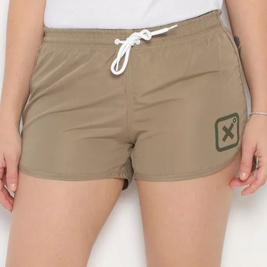 Short Com Recortes- Bege & Preto