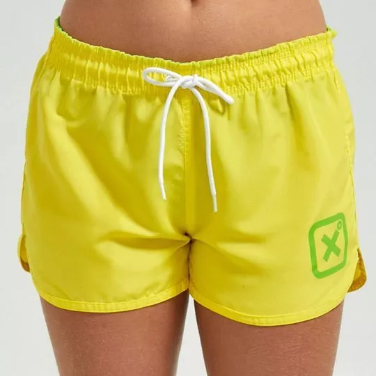 Short Com Recortes- Amarelo & Verde