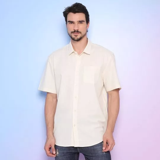 Camisa Com Linho- Off White