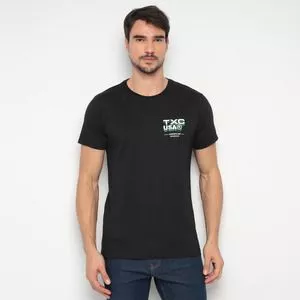 Camiseta Com Inscrições<BR>- Preta