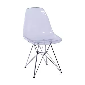 Cadeira Eames<BR>- Incolor & Prateada<BR>- 80,5x46,5x42cm<BR>- Or Design
