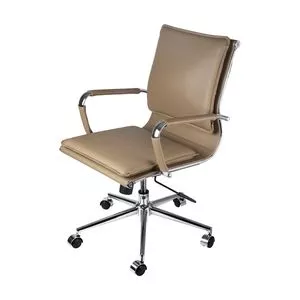 Cadeira Office Soft<BR>- Caramelo & Prateada<BR>- 90x58x57cm<BR>- Or Design