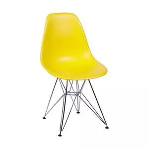 Cadeira Eames<BR>- Amarela & Prateada<BR>- 80,5x46x42cm<BR>- Or Design