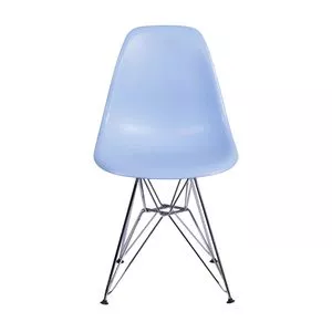 Cadeira Eames<BR>- Azul Claro & Prateada<BR>- 80,5x46x42cm<BR>- Or Design