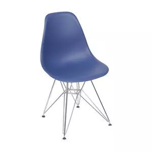 Cadeira Eames<BR>- Azul Marinho & Prateada<BR>- 80,5x46x42cm<BR>- Or Design