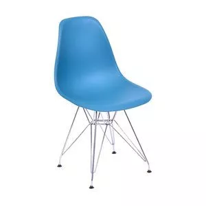 Cadeira Eames<BR>- Azul Petróleo & Prateada<BR>- 80,5x46,5x42cm<BR>- Or Design