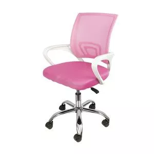 Cadeira Office Tok<BR>- Rosa & Prateada<BR>- 52,5x59,5x49cm<BR>- Or Design