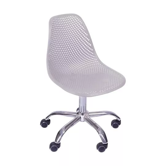 Cadeira Office Eames Colmeia- Fendi & Prateada- 80,5x46,5x42cm- Or Design