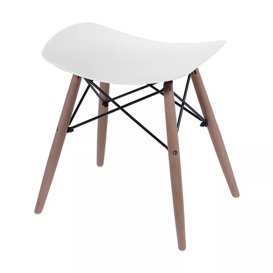 Puff Eames- Branco & Madeira- 46x47x53cm- Or Design